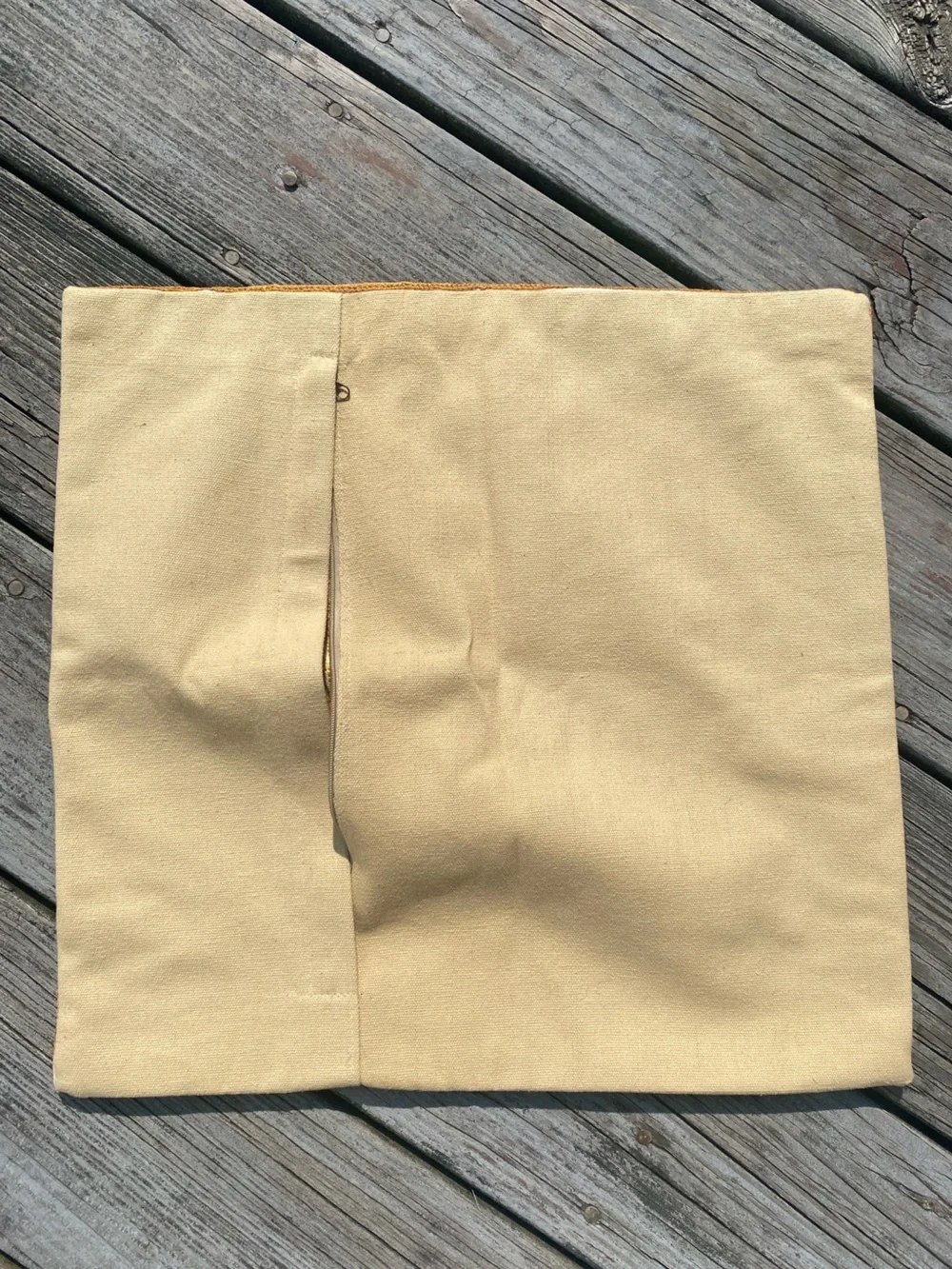 Embroidered Camel Accent Pillow Cover in Golden Yellow